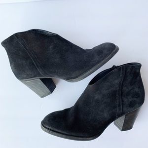 Paul Green Black Suede Delgado Side Zip Booties